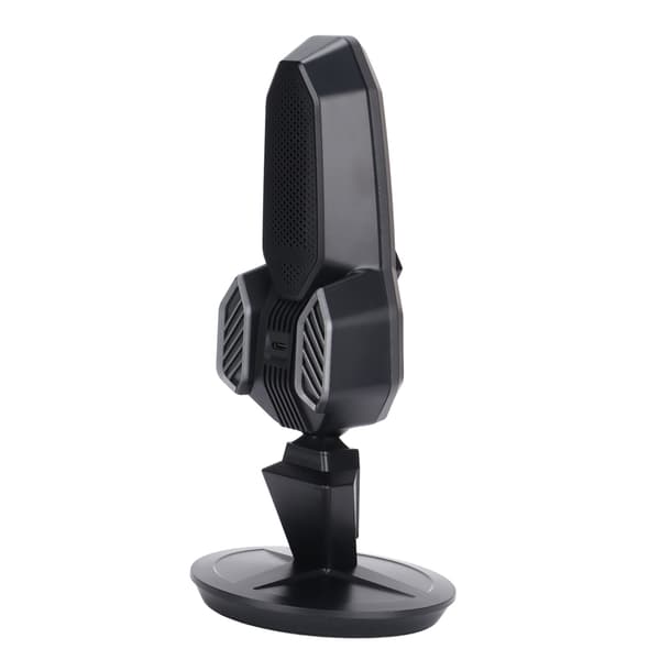 USB-mikrofon roterende 9 tilstande RGB-lys kondensator computer gaming mikrofon med base USB-kabel til sang podcast