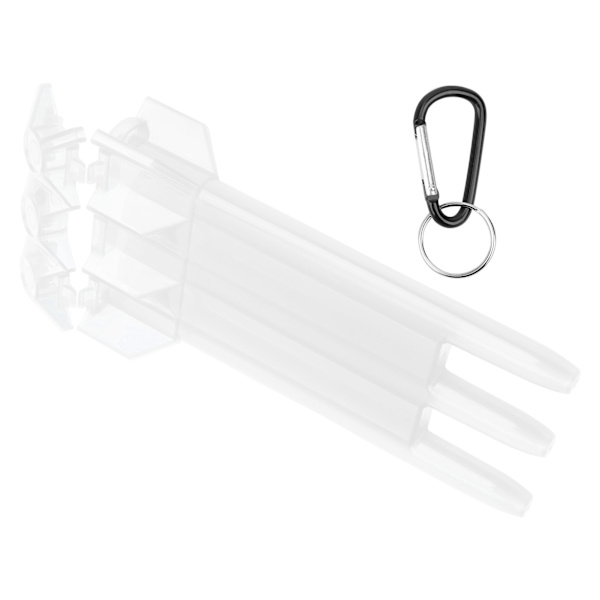 Universell bärbar pilbox ABS-fodral 3 hylsförvaring med aluminiumlegering hängspänne transparent