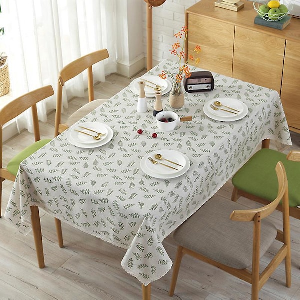 1 st Rektangulär Bordsduk Olivkvistmönster Tvättbar Dammtät Bordsduk för Kök Matsal Buffédekoration (140x180cm)