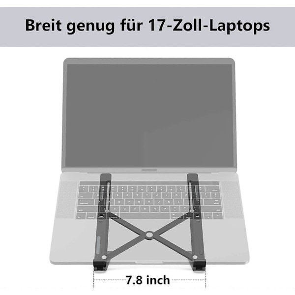 Laptopställ, 6 Vinkeljusterbart Ventilerat Laptopställ i Aluminium, Ergonomiskt Vikbart Laptopställ
