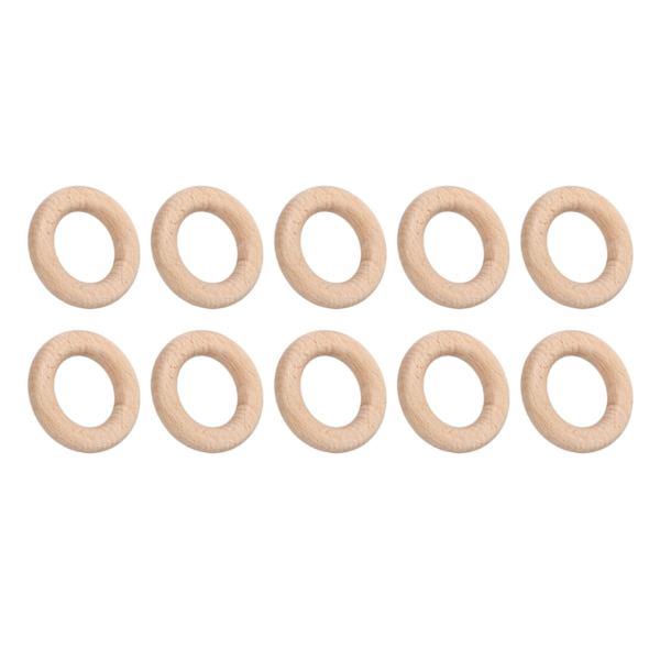 30 ST Bokträringar slät träcirkelringhänge för gör-det-själv smycken hantverk 5.5cm / 2.2in