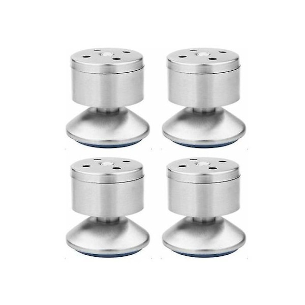 4-Pack rustfritt stål justerbare møbelnivelleringsben med gummimatte - enkel installasjon for sofaer, bord og skap