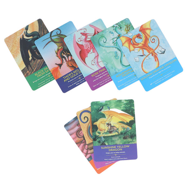 Tarot-kort belagt papir bærbar interaktiv drageorakelkort for spådomsspill