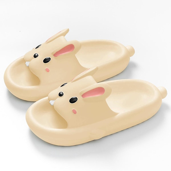 Bunny Cartoon Kids Slippers Soft Antislip Eva Multicolor Cute Girls Shoes Yellow 39-40