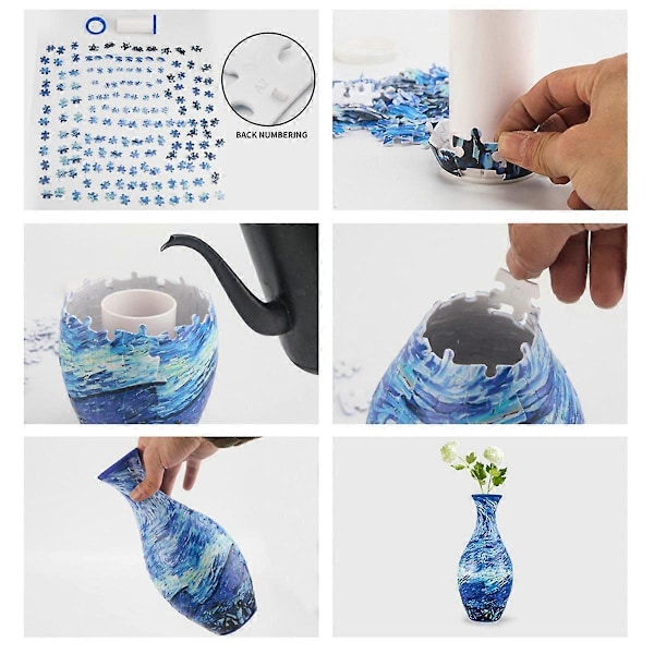 3D Puslespil Vaser DIY Stue Blomsterarrangementer Boligindretning A