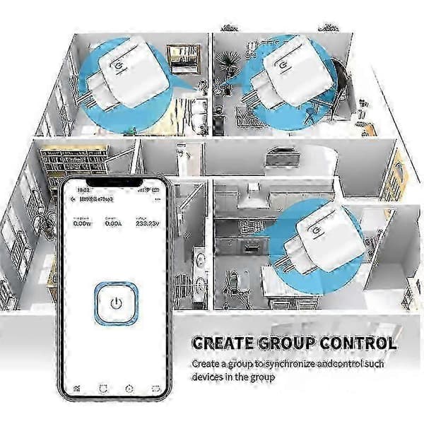 1-5 stk 20A Tuya WiFi EU Smartplugg 220V Strømmåler Trådløs Stikkontakt for Alexa