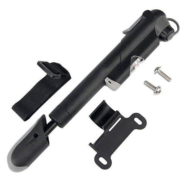 Mini-pyöränpumppu paineenmittarilla 120 PSI, pallopumppu neulalla, liimaamaton korjaussetti, venttiilin suojukset, runkosarja Presta- ja Schrader-venttiileille