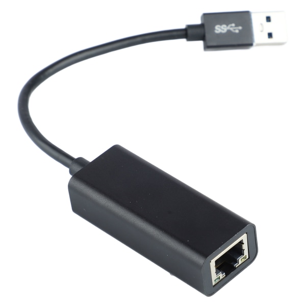 USB C - Ethernet -sovitin kevyellä USB Type C - RJ45 Gigabit -kaapelimuuntimella tabletille mustalle