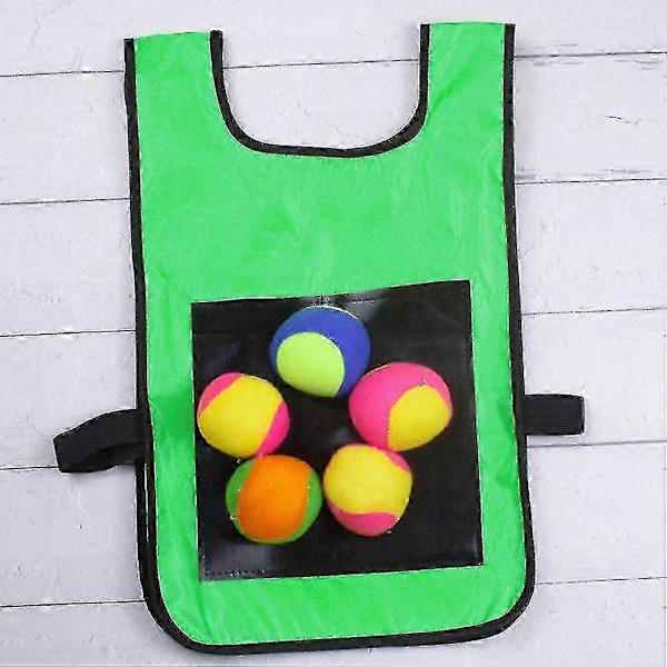 Dodgeball Klibbväst Utomhus Kastspel Med 5 Bollar För Barn Utomhusaktivitet Spel ZD.16 Grön