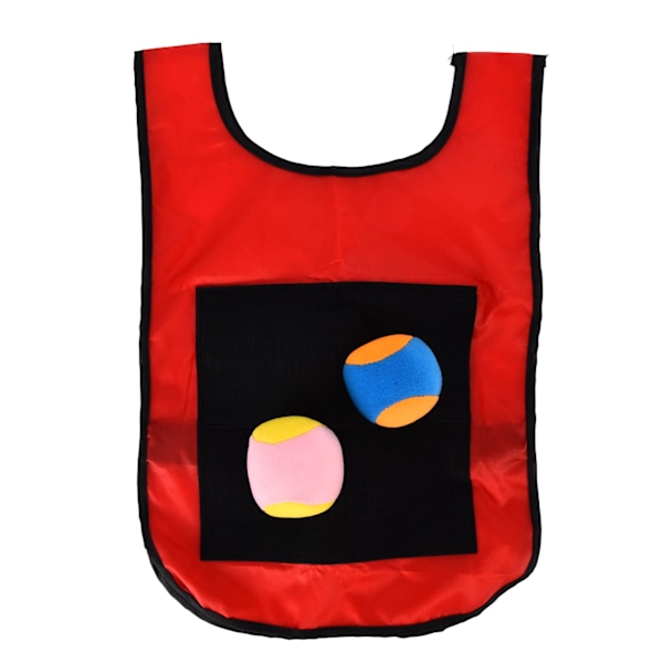 Selvklæbende Dodge Ball Legetøjssæt Klæbrig Bold Vest 2 Bolde Børn Fange Kaste Bold Udendørs SpilRød