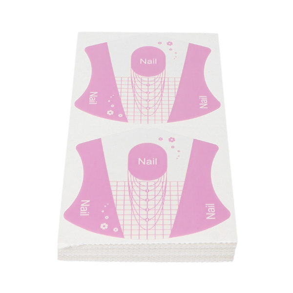 100 st Nail Art Guide Form Återanvändbar självhäftande Nail Art Extension Sticker för kvinnor tjejer