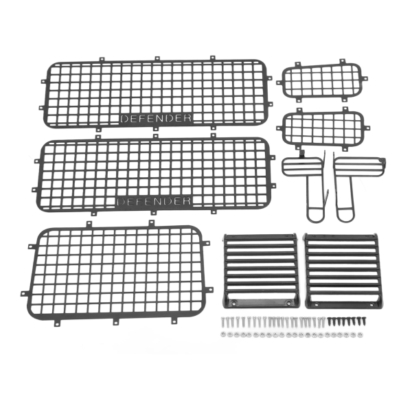 RC Metal Window Mesh Simulering Utsökt Förhindra repor RC Defender Window Guard för Traxxas TRX4 RC Cars
