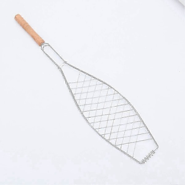 Sæt med 4 BBQ Foldbar Fiskegrillkurv med Aftageligt Håndtag til Fisk Kød Grøntsager Rejer