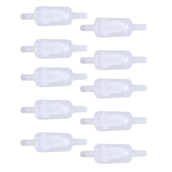 10 stk. Kontraventil 4mm PP Luftpumpe Akvarium 1 Vejs Vandstop Kontraventil til Akvarium Hvid