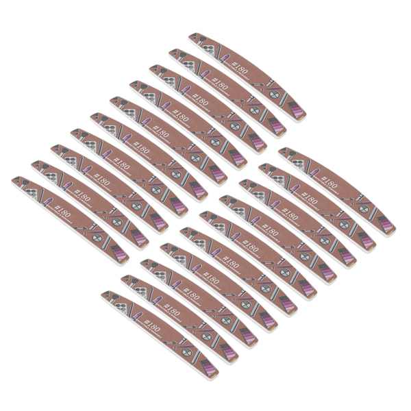 20 stk Sanding Nail File Dobbeltsidig Vaskbar Gjenbrukbar Enkel Operasjon Neglbufferfiler for Manikyrpleie 180 Grid