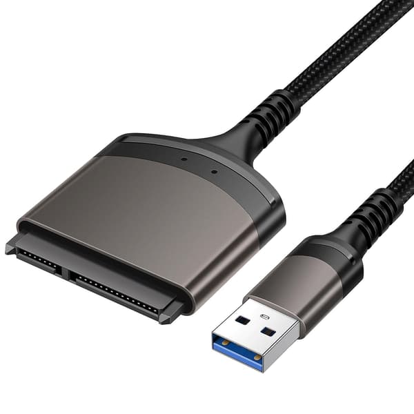 USB 3.0 - SATA-sovitin 2,5 tuuman SATA III -kiintolevyille/SSD:lle/HDD:lle - Harmaa