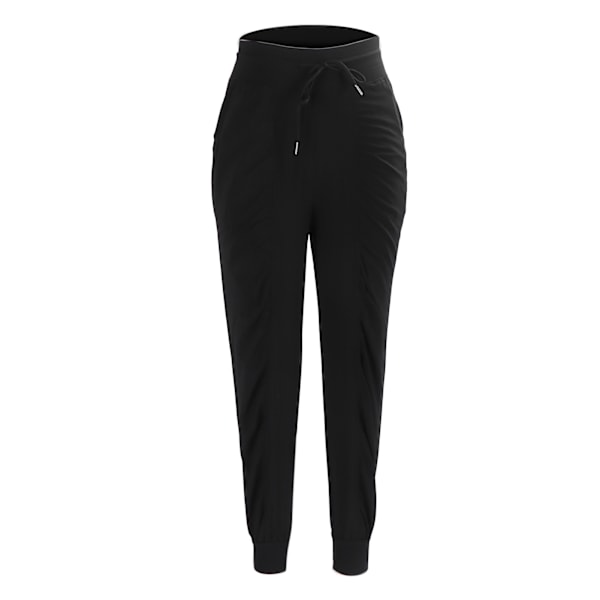 Kiristysnauhalla varustetut rennot collegehousut naisille Polyester Fitness Löysät tyylikkäät juoksutrikoot urheiluun juoksuun Musta M