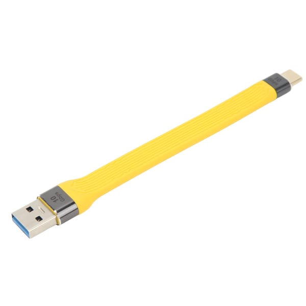 USB uros-tyyppi C-uroskaapeli 10Gbps 5A 13,8cm pitkä joustava FPC Keltainen USB C- USB datakaapeli toimistomatkoille