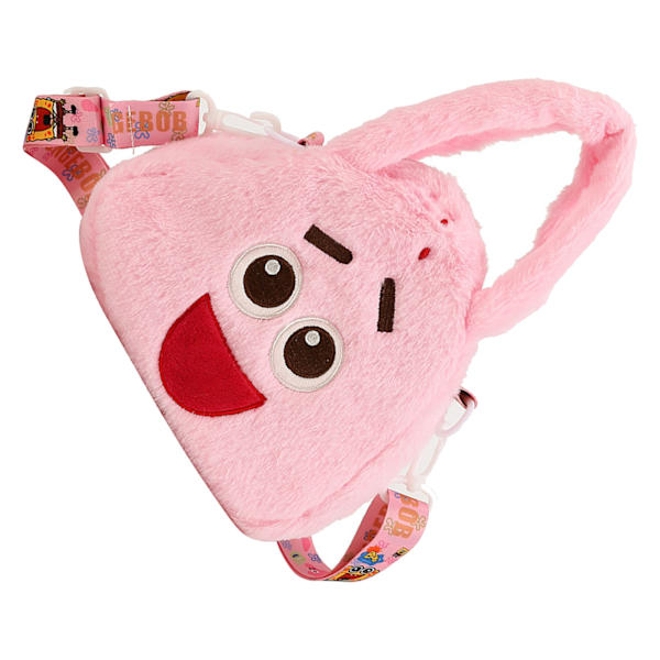 Plys skuldertaske sød form populær tegneseriefigur design lynlås lukning bærbar plys taske pink