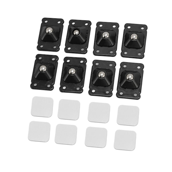 Mini Caster Wheels Adhesive 360 Degree Rotation Roller Wheels for Mini Furniture Storage Box Black
