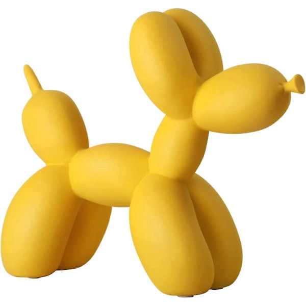 Resin Ballonghund Skulptur - Modern Kontorsinredning för Hem, Sovrum, Vardagsrum och Kontor - 8\" (Gul)