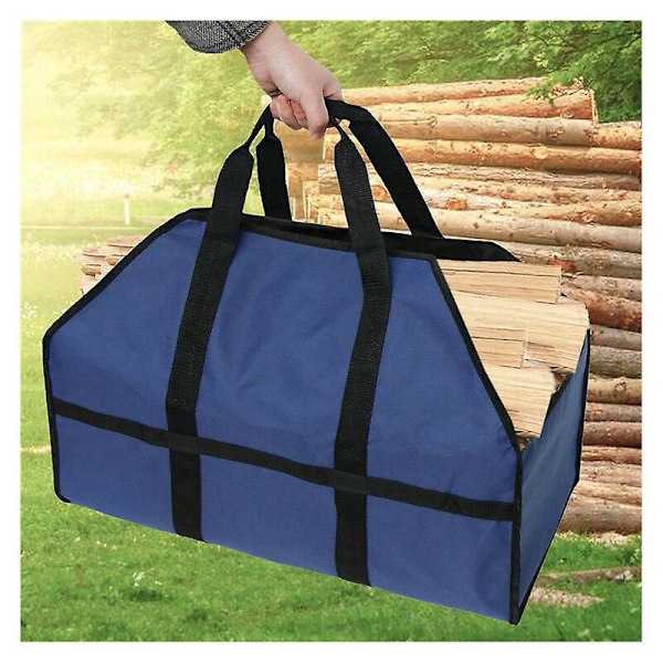 Filtveske 61 x 29 x 42 cm med håndtak for å bære ved, leker, aviser, dagligvarer osv. (marineblå)