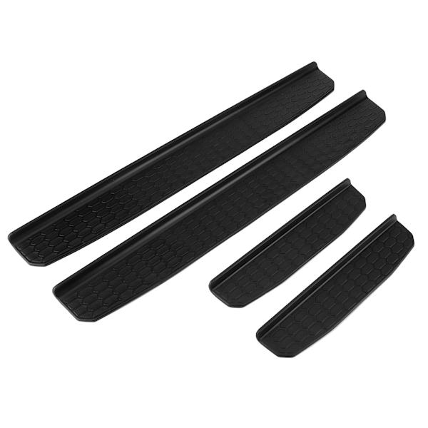 4 st Car Threshold Dekoration Trim Passar för Jeep Wrangler JK 4 Dörrar 2018+ Svart