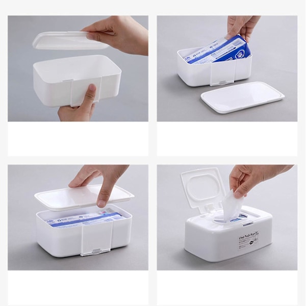 Vådservietter Dispenser Box med låg - Holder servietter friske og støvtætte Dobbelt gitter