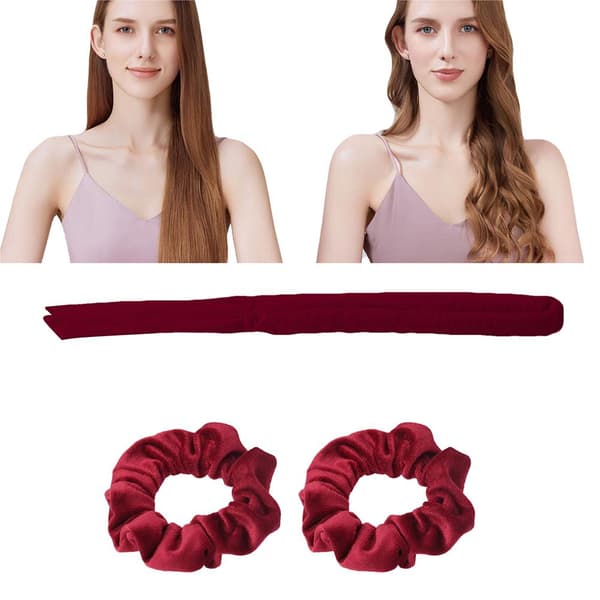 Värmelös locktång för kvinnor, ingen värme, lockband med scrunchies, sovlockar, rosetthårrullar