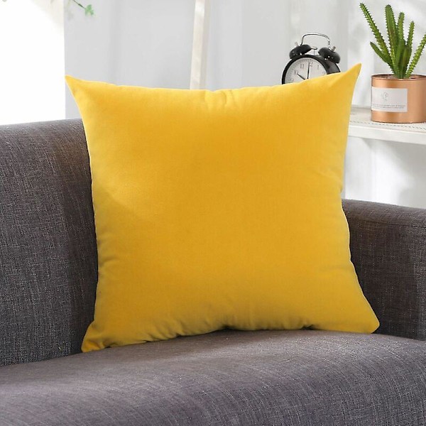 Komfortabelt putetrekk, flerfarget, ensfarget, solid, putetrekk/putevar for kontorsofa 40 x 40 cm (uten fyll) - Gul
