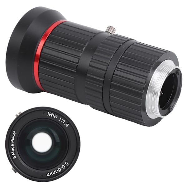 5MP industrizoomobjektiv CS-montering manuel blænde FL5-50mm sikkerhedsovervågningskameratilbehør
