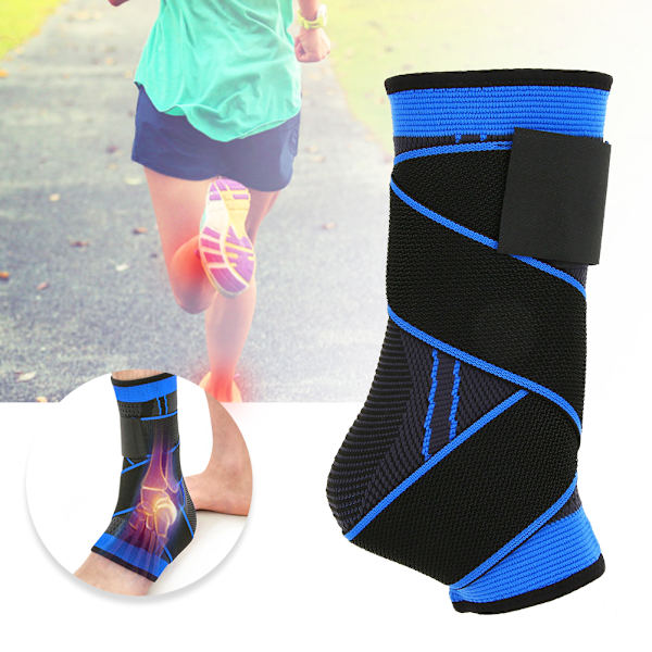 Justerbart Andningsbart Sportankelskydd Elastiskt Trycksatt Ankelstöd Wrap XL