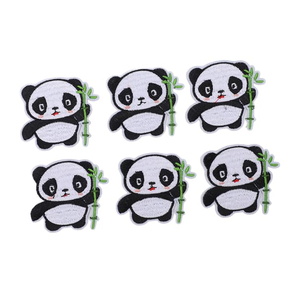 6 st Panda-lappar Panda-mönster DIY Sy-lappar Bomullskläder-lappar Anpassade lappar för ryggsäckar Kläder Väskor