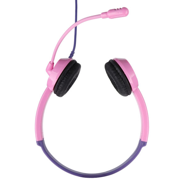 DT326 Barn Hörlurar 85dB Volym 3,5mm Jack Kabelbunden Sladd På Örat Headset för Barn Flickor Pojkar Online Lärande Skola PCPink Lila