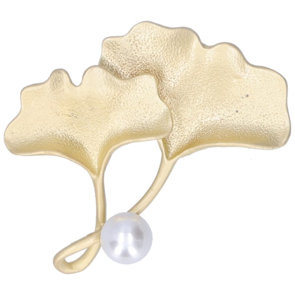 Brosch Pin Metall Frostat Ginkgo Blad Mönster Slipstift Kavaj Märken Fest Corsage Tillbehör Guld