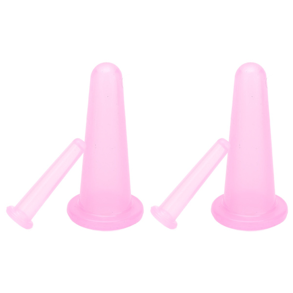 4st set Massageterapikoppar Bekvämt Praktiskt Kompakt Lättvikt Mjukt Flexibelt Rengörbart ansiktsmassageapparat Rosa