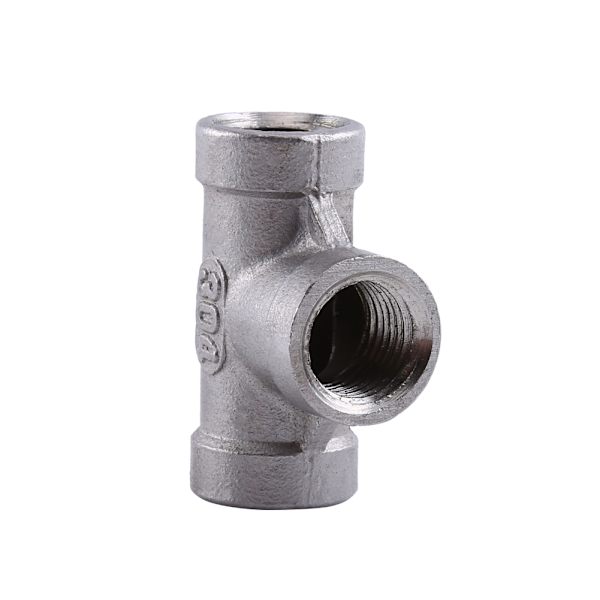 Splinterny T-shirt 3-vejs hungevind rørfittings rustfrit stål SS 304 (1/4" 37 mm)