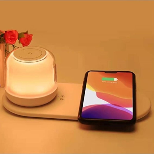 Trådløs lader nattlys - 15W, RGB, Kompakt design
