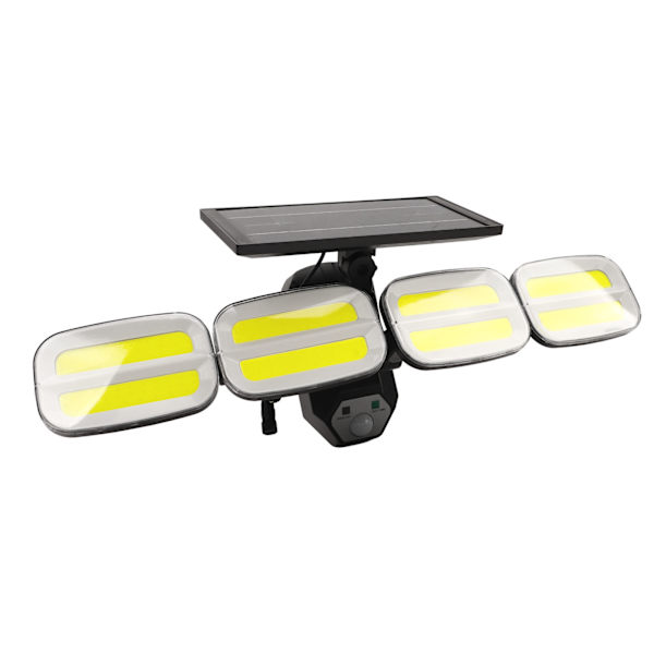 Solcellslampor utomhus solcellslampor rörelsesensorlampor 4 huvuden 800lm 6500K 360 graders vidvinkelbelysning IP65 vattentät 200LED