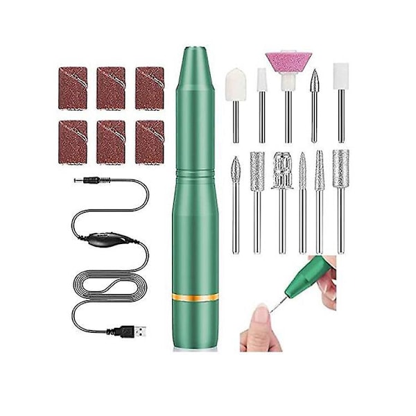 Adjustable Speed Electric Nail Drill with Drill Bit Kit and Sanding Bands - Professional Nail File Machine and Polisher for Acrylics Manicure