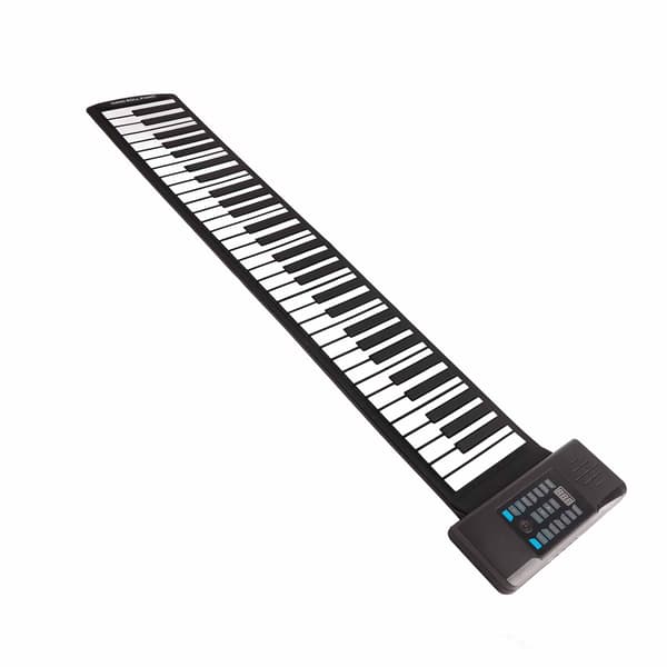 61 tangenter rullbart keyboardpiano MIDI-funksjon bærbart håndrullpiano med LED digitalt display 100‑240V EU-plugg