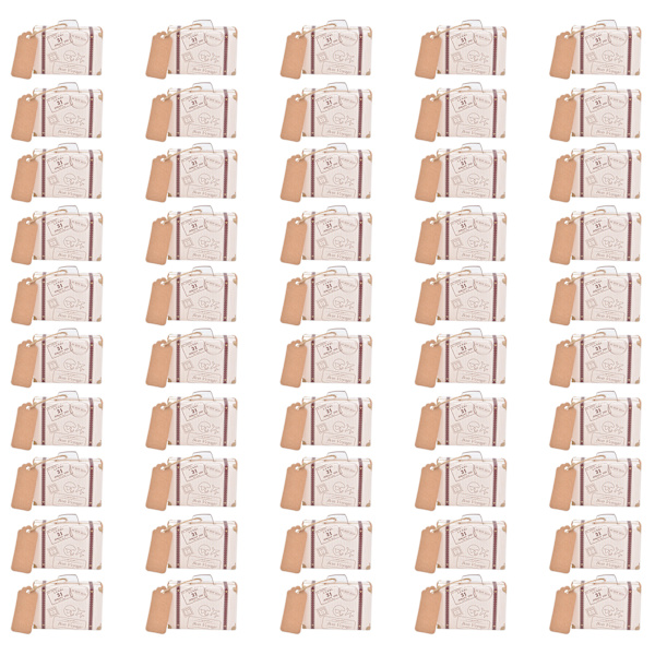 50 set reseväskor formade godisaskar festgåva godislåda vintage kraftpapperspresentpåse för bröllop födelsedag