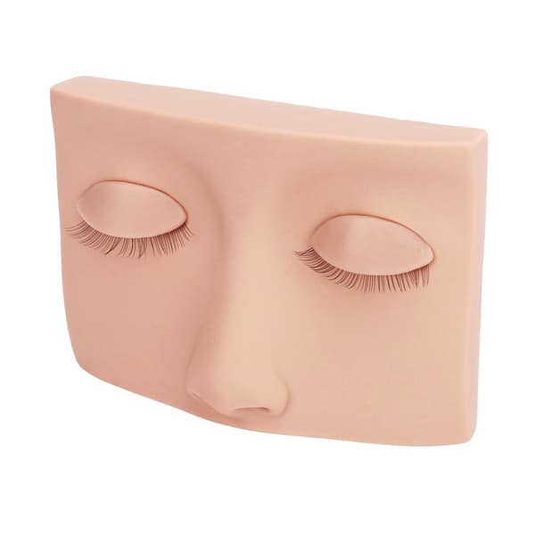 Vipper Mannequin Hode Avtakbar Silikon Erstatning Øyevipper Mannequin Hode for Trening Rosa