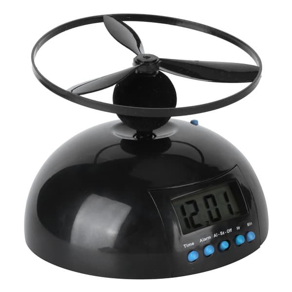 Väckarklocka Nyhet Flygande LCD Digital Portabel Mini Rund Propeller Hushållsartiklar