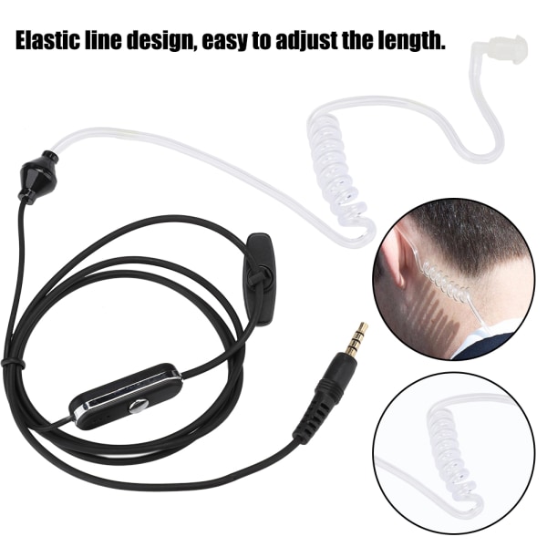 3,5 mm In-ear Headset Hörsnäcka Hörlur Hörlurar Walkie-talkie Ear Piece (svart)