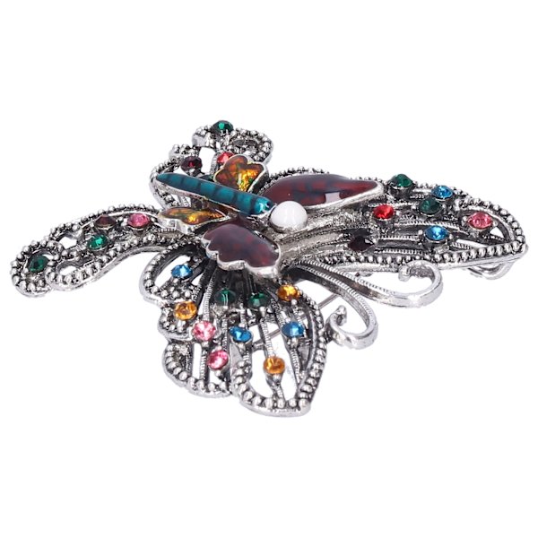 Brosch Pin Diamante ihålig fjärilsmönster Slipstift Kavajnålar Fest Corsage Tillbehör Färgglada
