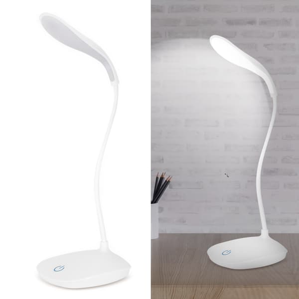 USB Fleksibel Hals LED Bordlampe Dimbar Berøringsbryter Nattleselampe