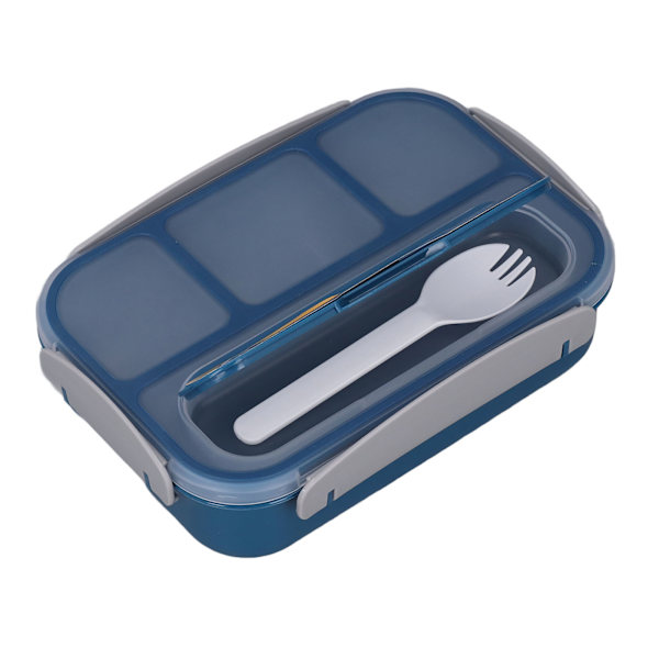 Individuell forseglet matboks for barn, matboks med 4 rom, matboks for skole, 1300 ml, blå