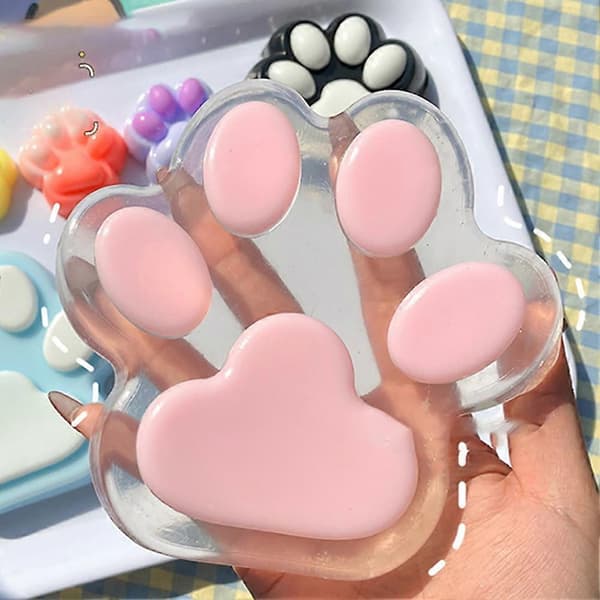 Kæmpe Pote Squishy til Børn Voksne, Stor Fluffy Kattepote Squishy Legetøj til Stresslindring, Superbløde Klem Fidget Legetøj Blue