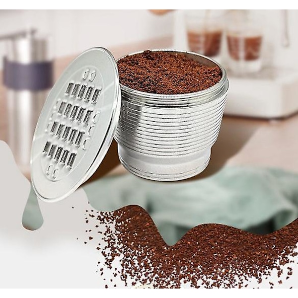 Genopfyldelige Espresso Kaffekapsler i Metal til Genanvendelige og Holdbare Maskiner (Firkantet Hul Type)